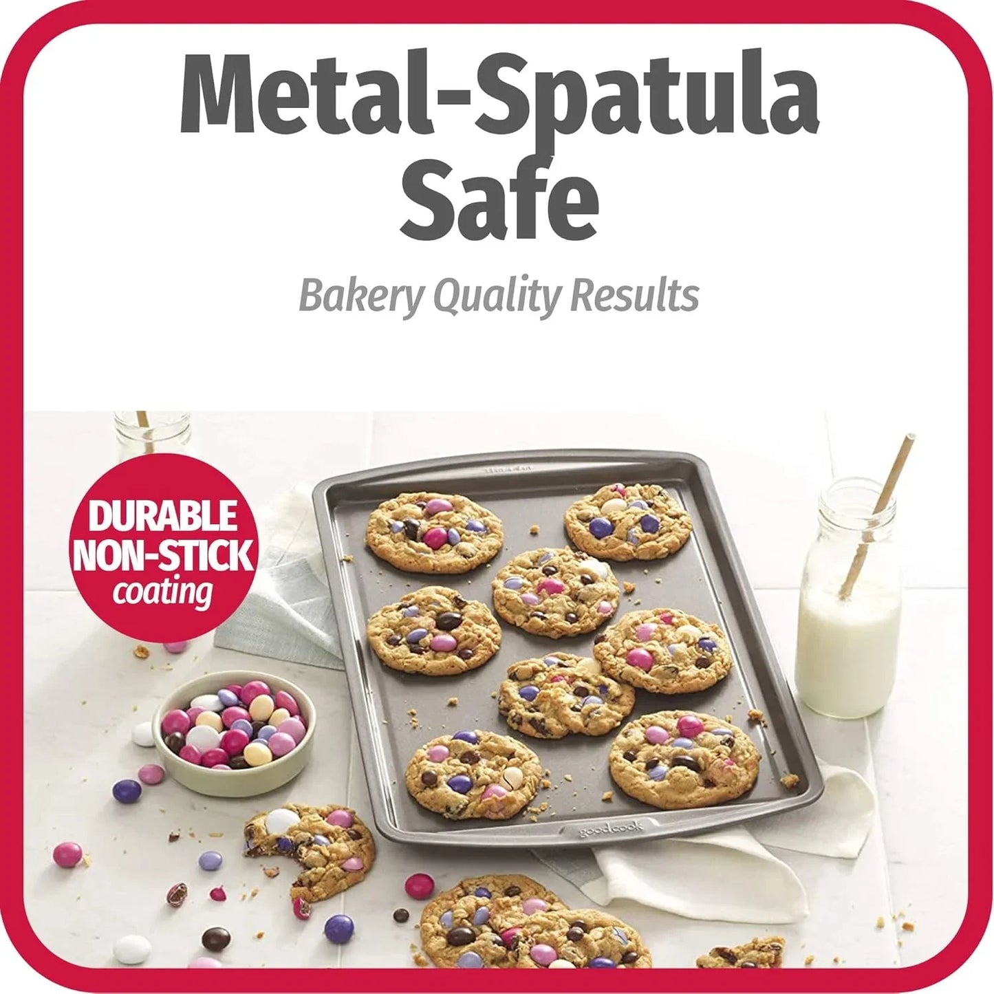 Everyday Nonstick Carbon Steel 13” X 9” Baking Sheet Set, 3 Pack – Standard-Sized Carbon Steel Cooking Pans, Bakeware Set, Cookie Sheets for Baking, Oven Pan Set