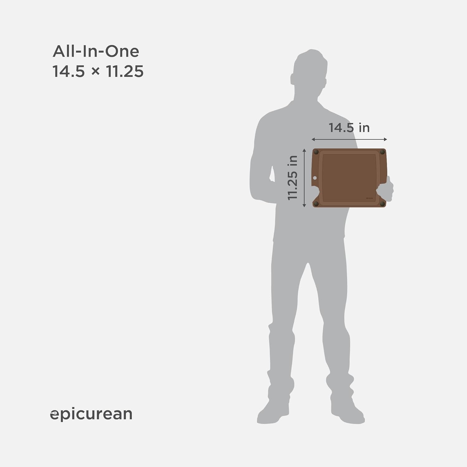 All-In-One 14.5" × 11.25" Cutting Board, Nutmeg