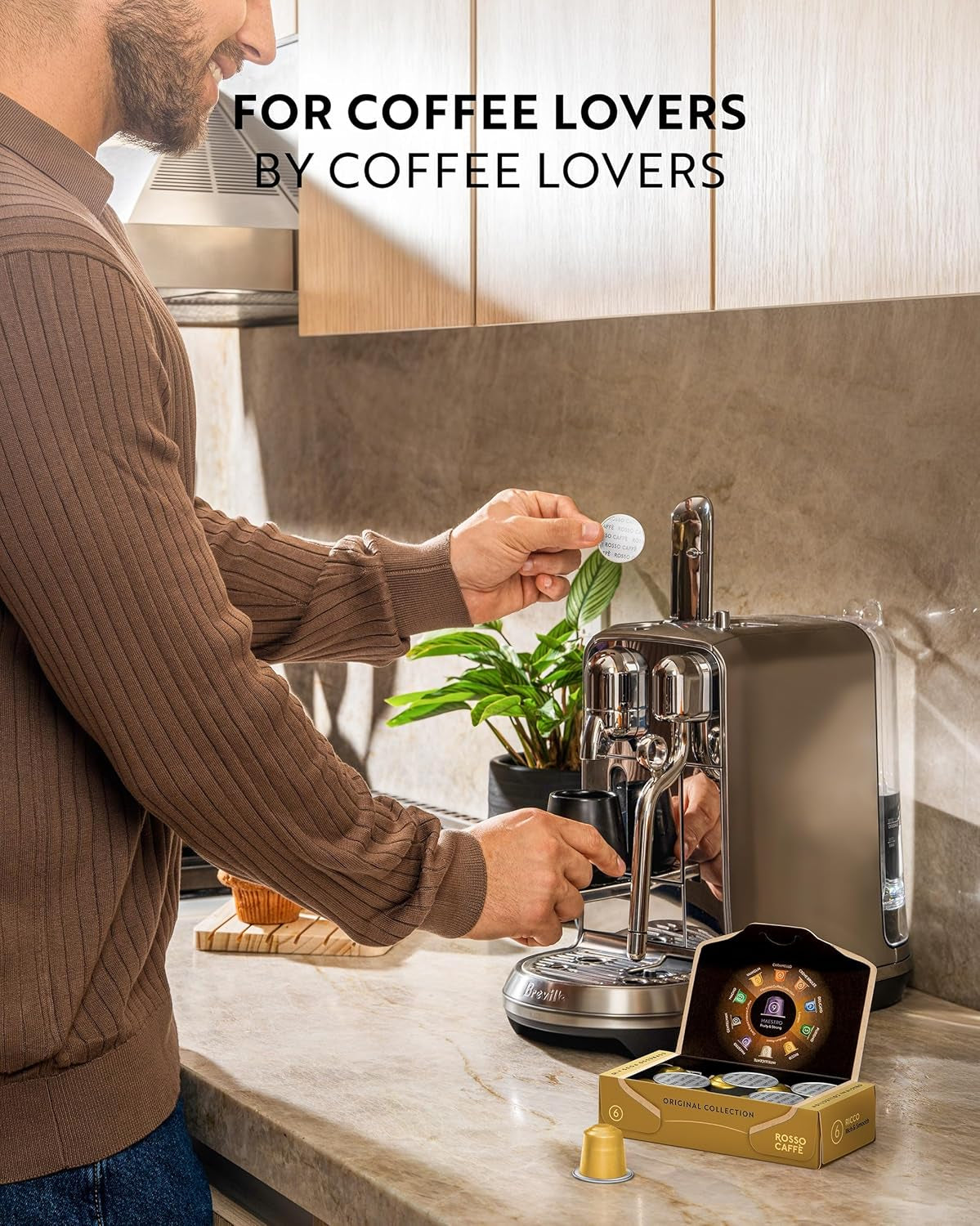120 Espresso Coffee Pods for Nespresso Original Machines, Premium Capsules, Variety Value Pack 6 Flavors, Rich Breakfast to Intense Roasts