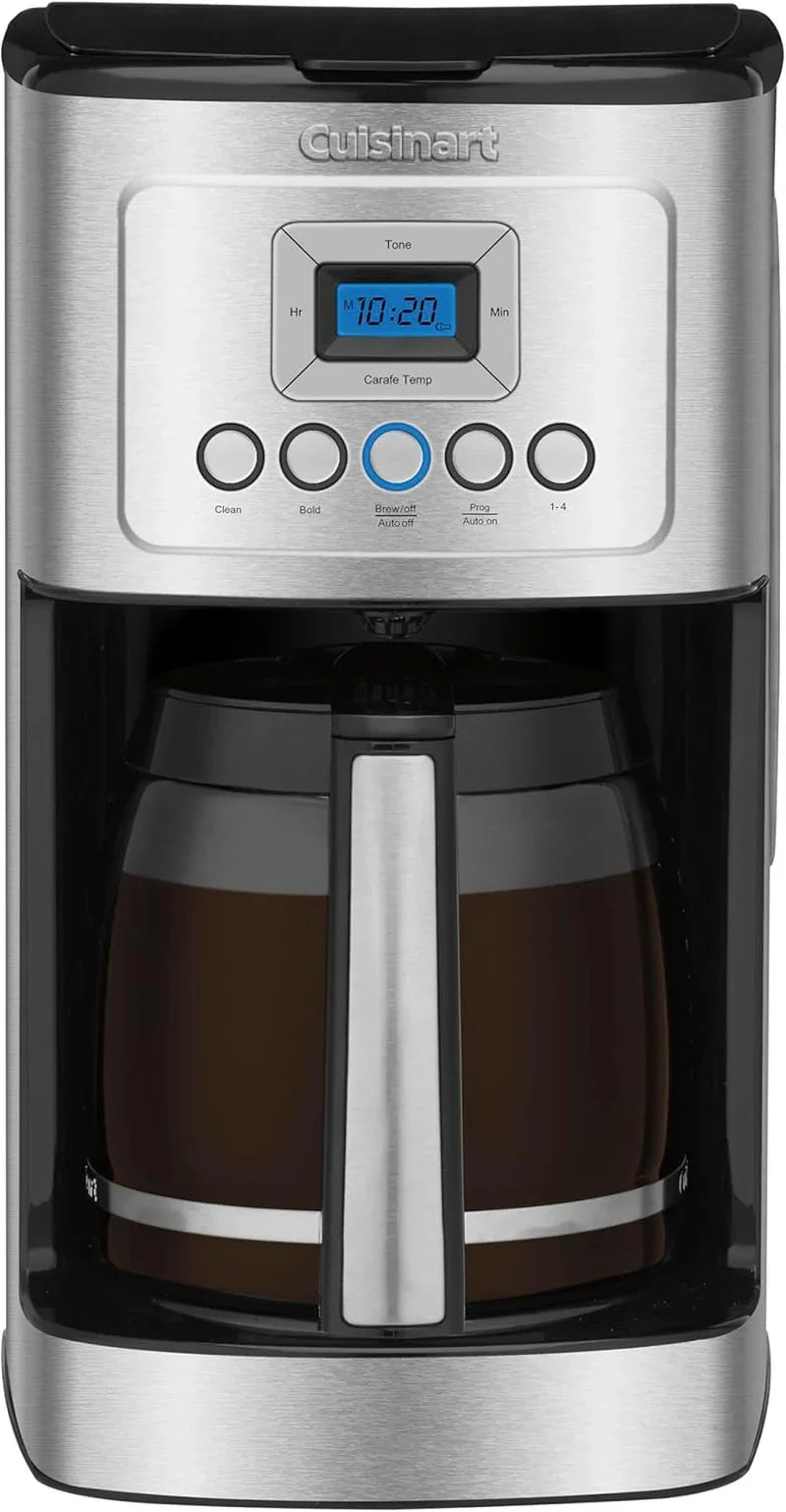 14-Cup Coffee Maker, Programmable Perfectemp Glass Carafe Coffee Machine with 1-4 Cup Setting, Brew Strength Control and Pause, Stainless Steel, DCC-3200NAS