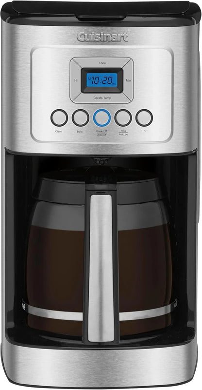 14-Cup Coffee Maker, Programmable Perfectemp Glass Carafe Coffee Machine with 1-4 Cup Setting, Brew Strength Control and Pause, Stainless Steel, DCC-3200NAS