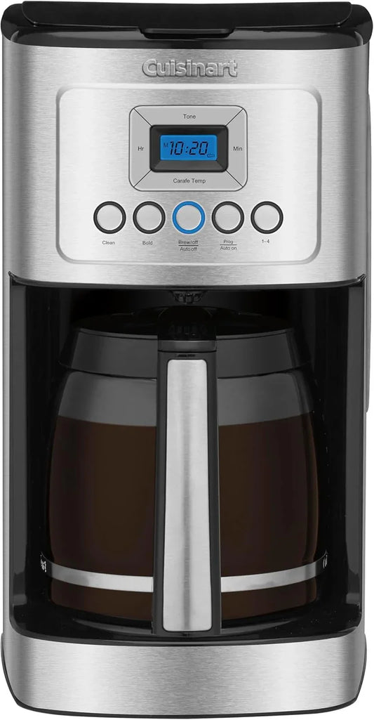 14-Cup Coffee Maker, Programmable Perfectemp Glass Carafe Coffee Machine with 1-4 Cup Setting, Brew Strength Control and Pause, Stainless Steel, DCC-3200NAS