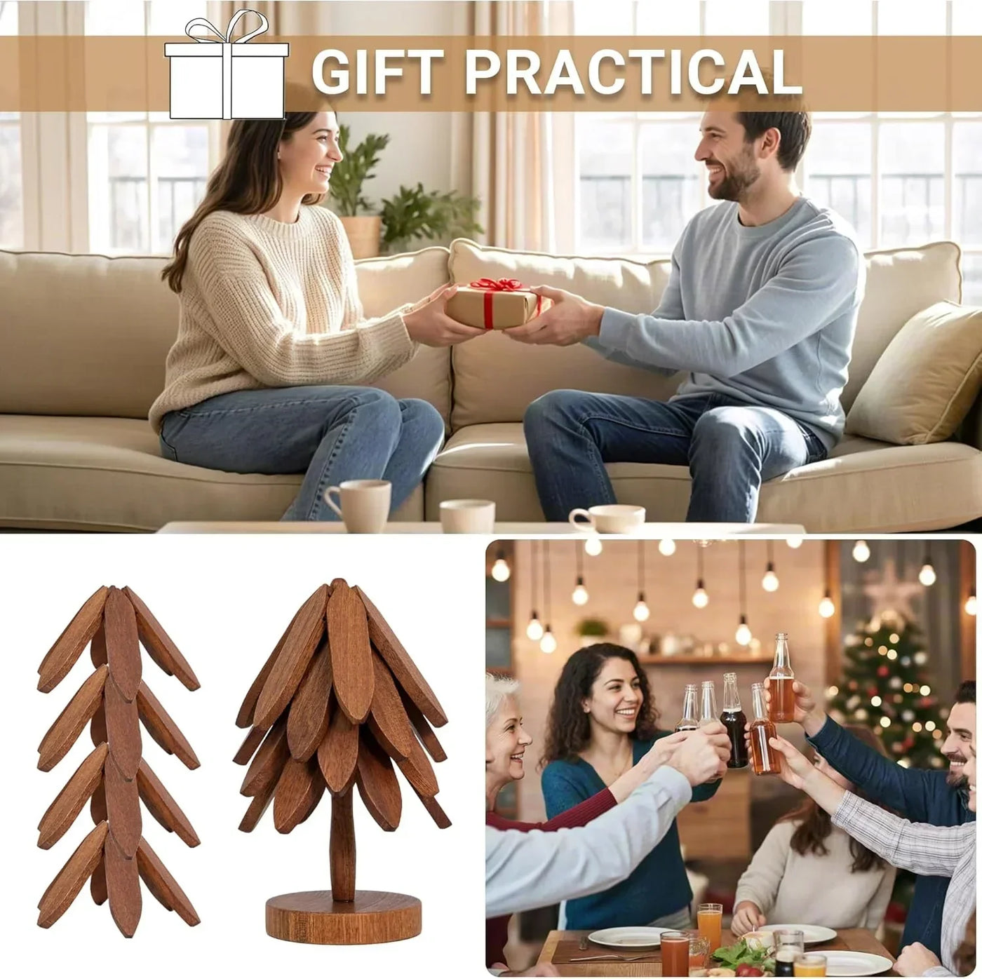 Wooden Christmas tree decor, perfect gift for holiday home styling and festive gatherings