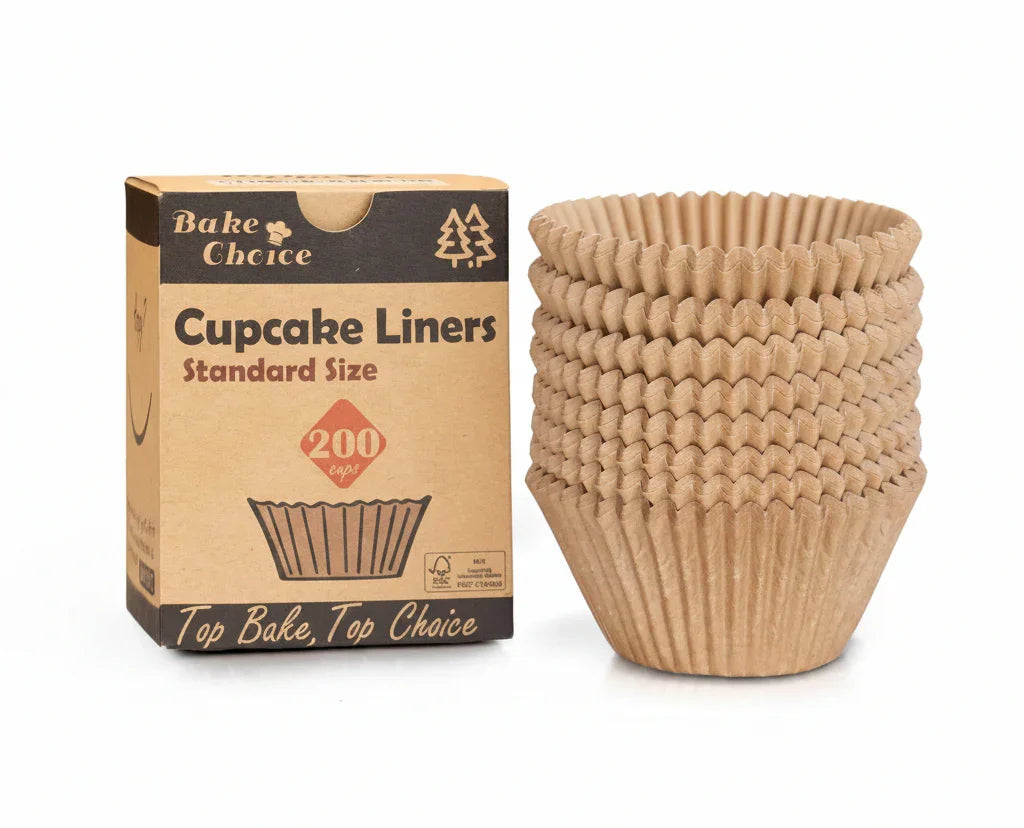 Standard size cupcake liners with Bake Choice packaging, ideal for baking and kitchen routines