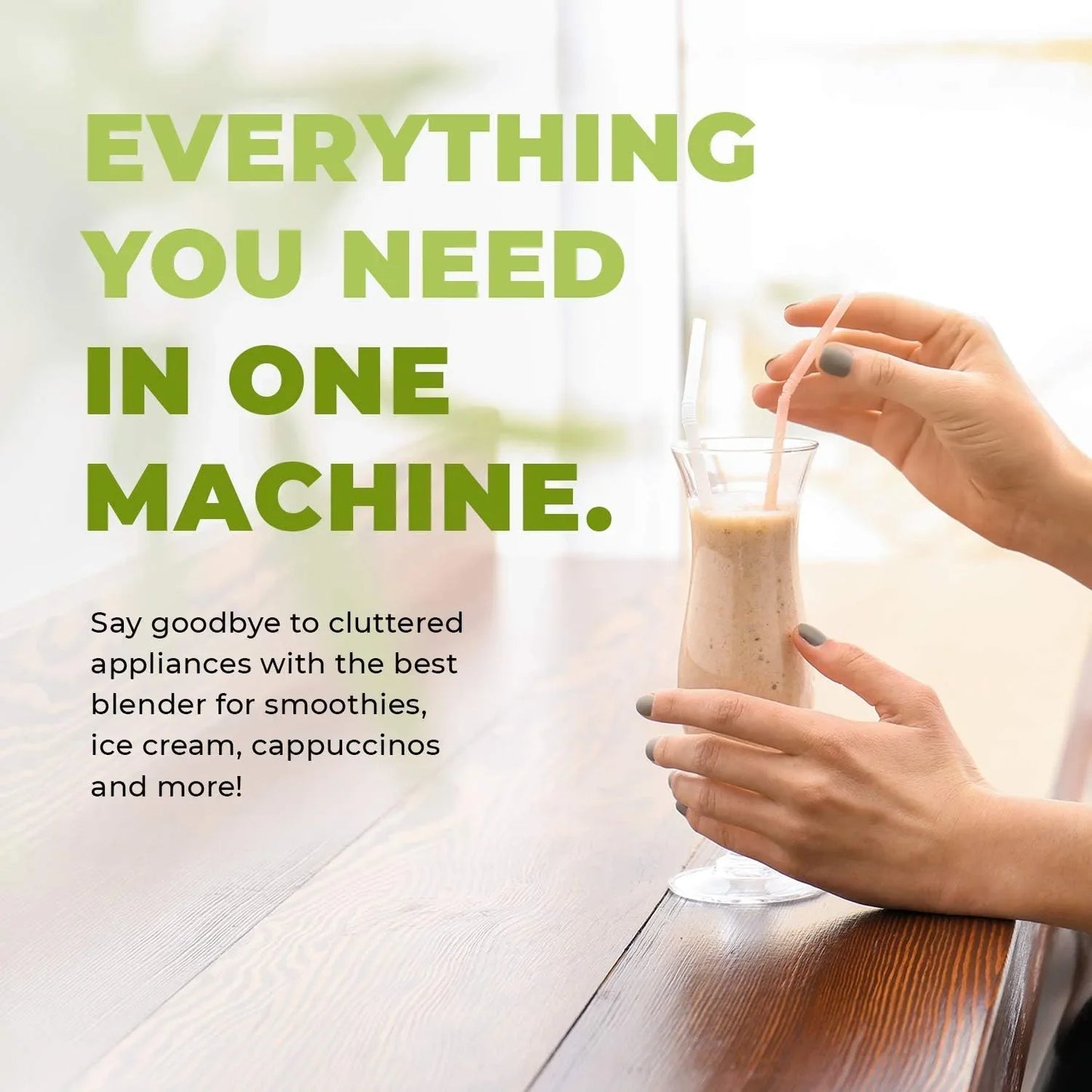 Commercial Blender with 5-Year Full Warranty - 1800W, 3HP, 64Oz High-Performance Professional Countertop Blender with Stainless Steel Blades