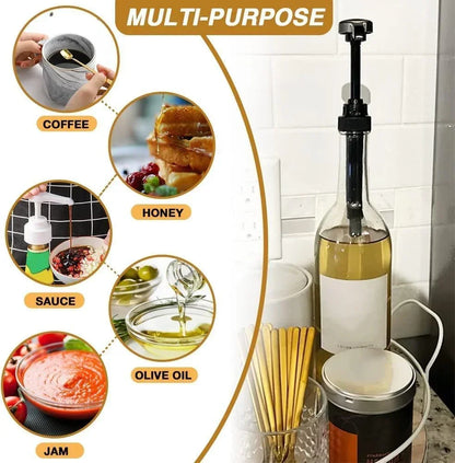 Multi-purpose kitchen pump for coffee, honey, sauce, olive oil, and jam dispensing