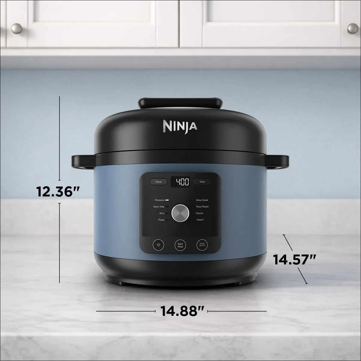 Hyperheat 9-In-1 6.5-Qt Pressure Cooker | Steams, Slow Cooks, Sears, Sautés, Sous Vide, Yogurt & More | with Simpliserve Pot | Powerful 1200-Watt | Blue Macaron | PC201