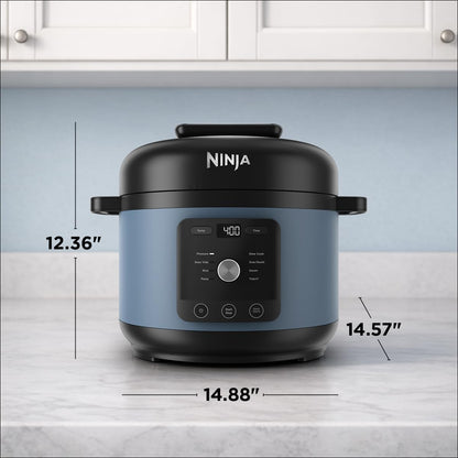 Hyperheat 9-In-1 6.5-Qt Pressure Cooker | Steams, Slow Cooks, Sears, Sautés, Sous Vide, Yogurt & More | with Simpliserve Pot | Powerful 1200-Watt | Blue Macaron | PC201