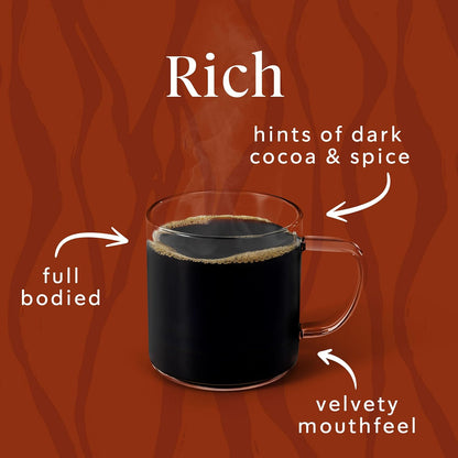 Ground Coffee, Dark Roast Coffee, Sumatra, 100% Arabica, 1 Bag (18 Oz)