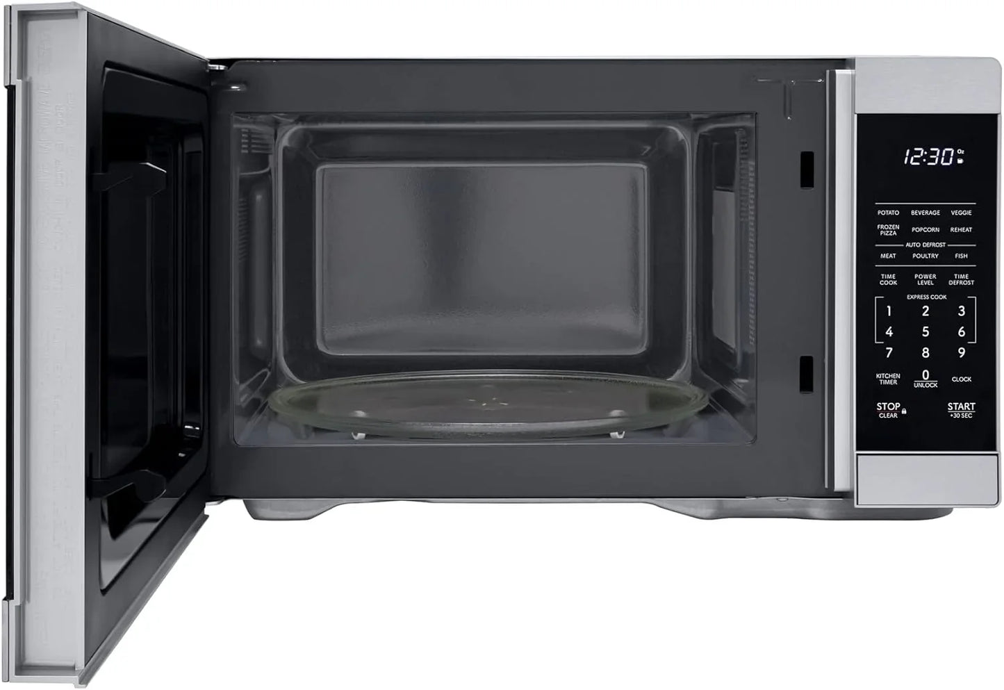 Countertop Microwave Oven with Removable 12.4" Carousel Turntable, 1000 Watt, 1.1 Cubic Feet, Stainless Steel