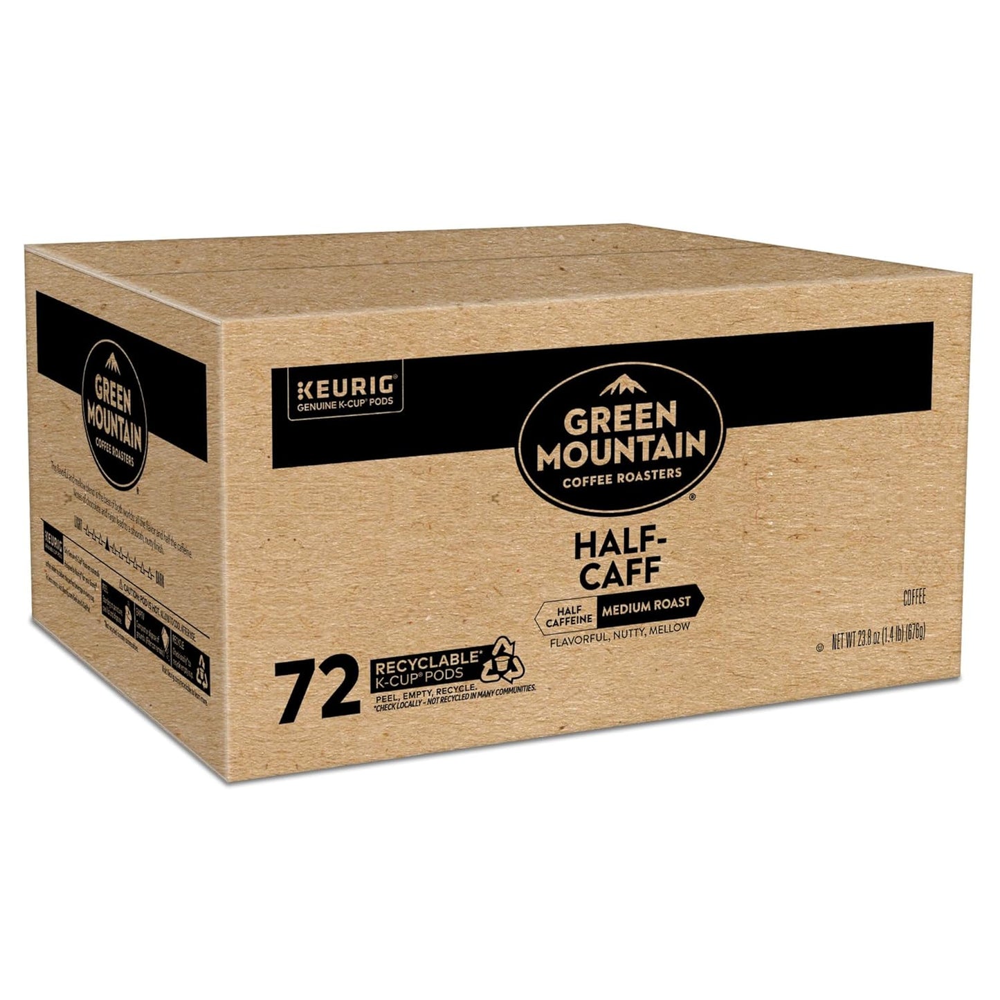Half Caff Keurig Single-Serve K-Cup Pods, Medium Roast Coffee, 72 Count