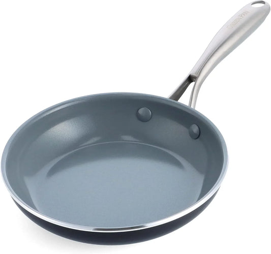 Swift Healthy Ceramic Nonstick, 8" Frying Pan Skillet, Stainless Steel Handle, Pfas-Free, Dishwasher Safe, Oven Safe, Black