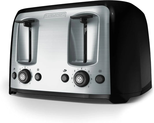 4-Slice Toaster, Extra Wide Slots, 7 Shade Settings, 1400 Watts, Frozen and Bagel Buttons, Toast Shade Selector, Extra Lift