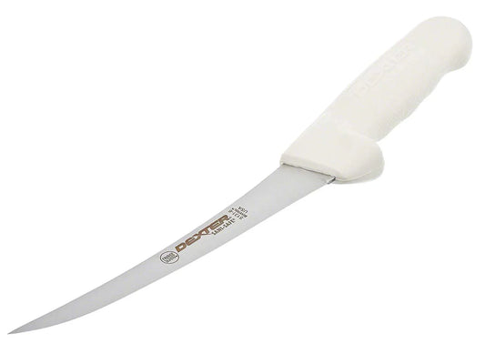 Dexter-Russell S131F-6PCP 6" Curved Boning Knife | Sani-Safe Series | Stainless Steel Blade | White Textured Grip-Tex Plastic Handle | Slip-Resistant | Made in USA