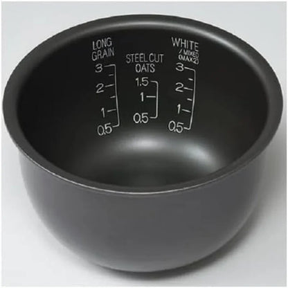 Micom 3-Cup Compact Size, Multiple Settings, Stainless Steel Made, Built-In Retractable Power Cord and Easy to Transport Rice Cooker and Warmer