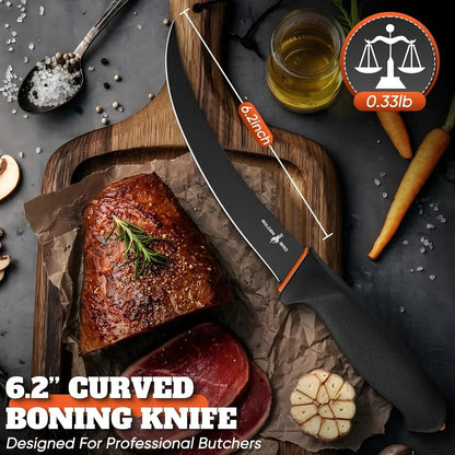 Boning Knife 6 Inch, Meat Trimming Knife with Non-Slip Handle, Flexible Butcher Knives with German Stainless Steel, Gift for Men