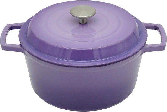 4.2 Quart Cast Iron Dutch Oven with Lid - Enameled Non-Stick Interior, Oven Safe to 500°F, Multi-Stovetop Compatible – Violet