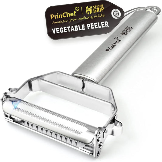 Vegetable Peeler, 3 in 1 Versatile Y Potato Peeler for Kitchen| Ultra Sharp Julienne Peeler with Anti-Slip Handle | Stainless Steel No-Rust Veggie Peeler, Heavy Duty