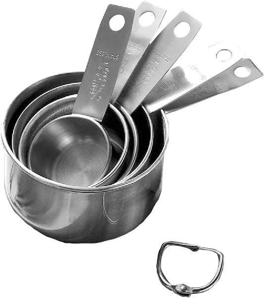 Stainless Steel Measuring Cups Set, 5 Pieces Kitchen Measuring Sets Gadgets Tool,For Cooking & Baking,Measure Dry & Wet Ingredients and Liquid (Cups)