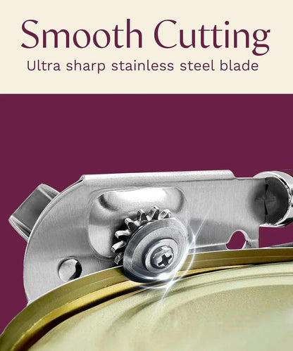 Stainless steel can opener with ultra sharp blade for smooth cutting, ideal kitchen tool
