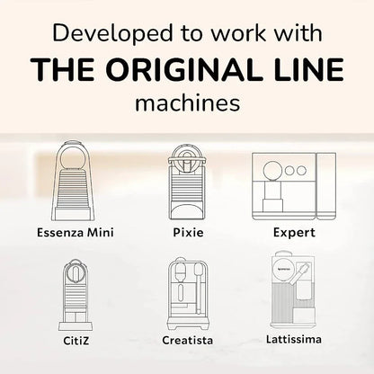 Compatible with Nespresso Original Line machines: Essenza Mini, Pixie, Expert, CitiZ, Creatista, Lattissima