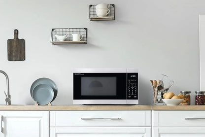 Countertop Microwave Oven with Removable 12.4" Carousel Turntable, 1000 Watt, 1.1 Cubic Feet, Stainless Steel