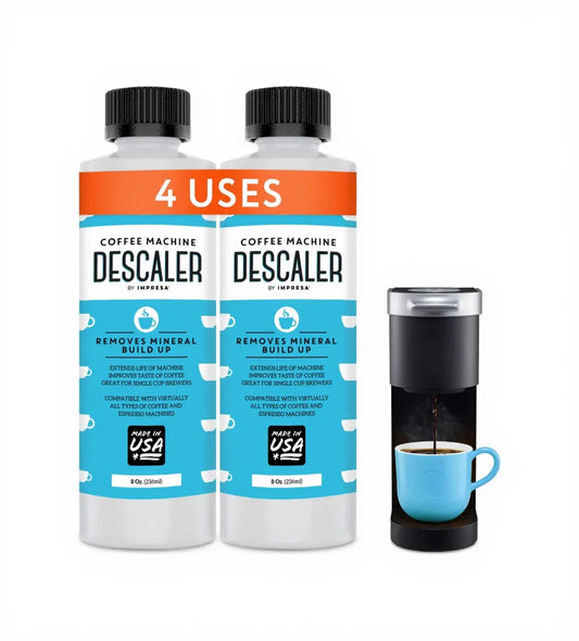 Descaler (2 Pack, 2 Uses per Bottle) - Made in the USA - Universal Descaling Solution for Keurig, Nespresso, Delonghi and All Single Use Coffee and Espresso Machines