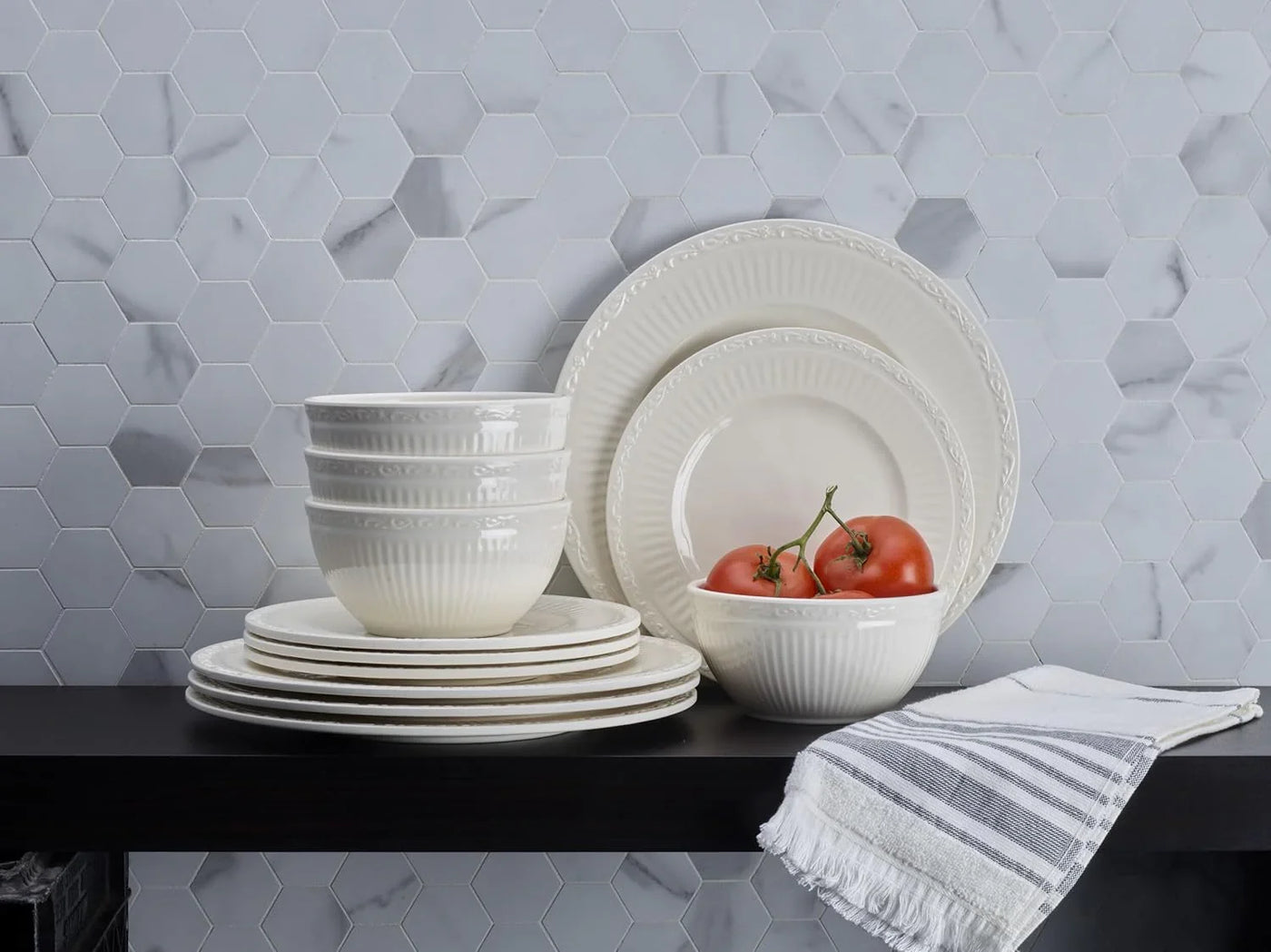 Italian Countryside 12 Piece Melamine Outdoor Dinnerware Set, Service for 4