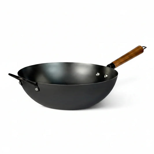 Carbon Steel Pre-Seasoned Wok, All Cooktop Friendly, 12.6 In.