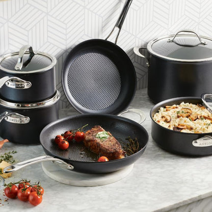 X Hybrid Nonstick Cookware Induction / Pots and Pans Set, 10 Piece - Dark Gray