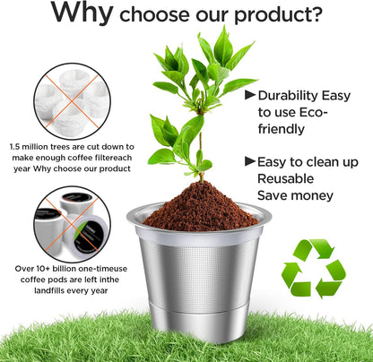Reusable K Cups and Coffee Pods,Universal Stainless Steel K Cups for Keurig 2.0 and 1.0 Coffee Makers Machine(2Pack)
