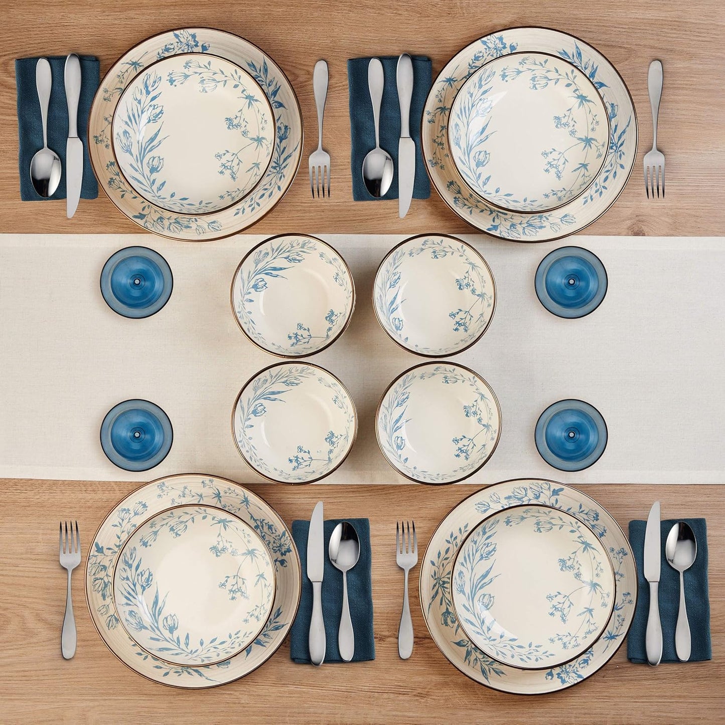 Bella 12 Piece Dinnerware Set, Service for 4, Multicolor
