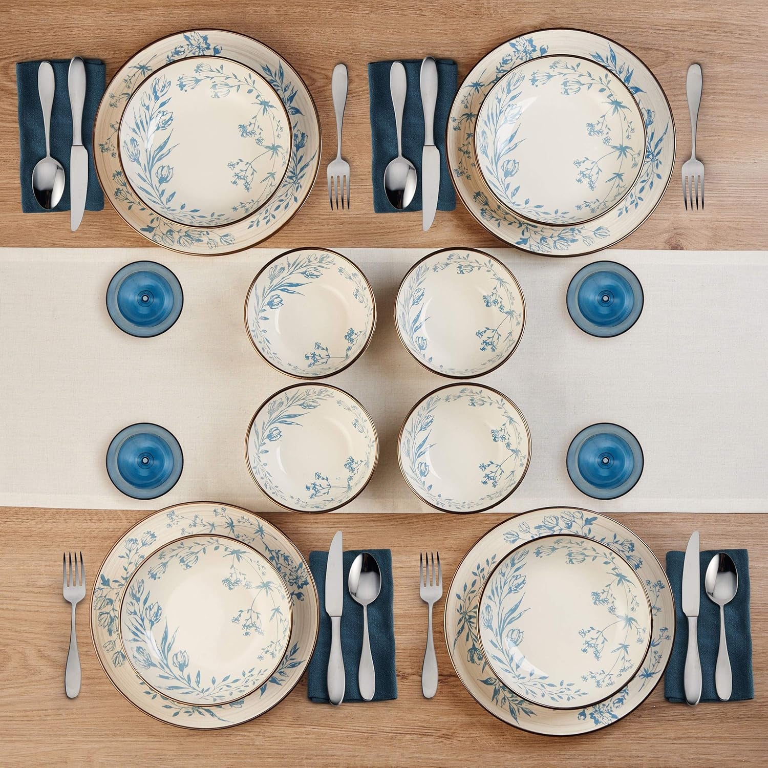 Bella 12 Piece Dinnerware Set, Service for 4, Multicolor