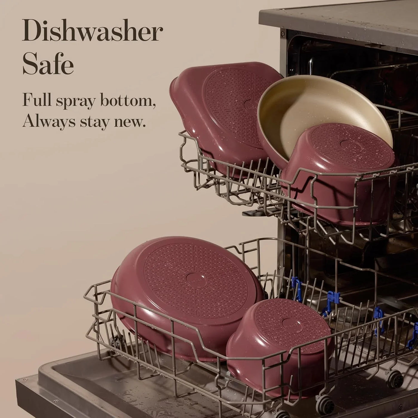 2.0Qt & 3.0Qt Titanium Nonstick Reinforced Sauce Pan Sets with Lid, Non-Stick Saucepans Cookware Set with Pour Spout with Detachable Handle, PFOS, PFOA Free, Induction Comptable, Burgundy