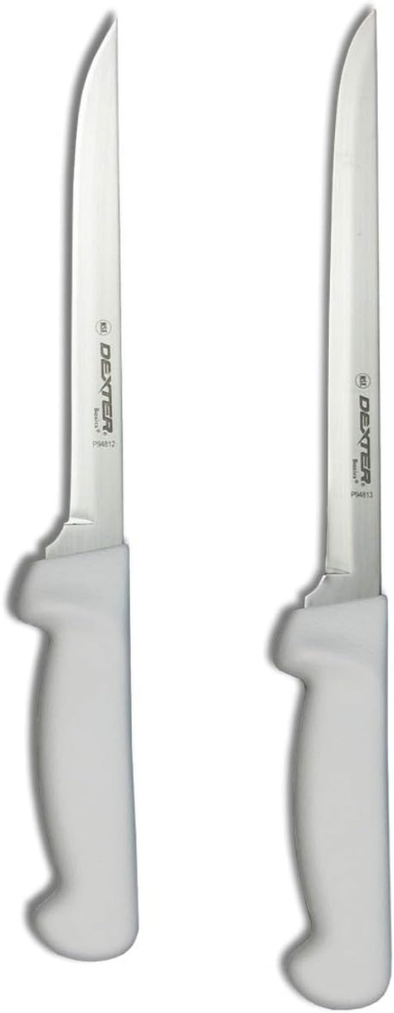 -Russell 7" and 8" Fillet Knife W/Polypropylene White Handle,Boning Knife, Flexible Fillet Knives for Meat Fish Poultry Chicken,Bundle