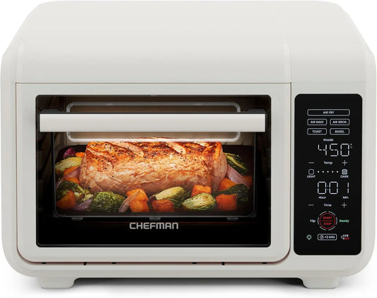 Air Fryer Toaster Oven Combo, Countertop Oven for Quick & Healthy Meals, Bake, Broil, Air Fry, Toast, and Bagel Functions, 450°F Max Temp, 4 Slice Toaster Oven Air Fryer Combo – Ivory
