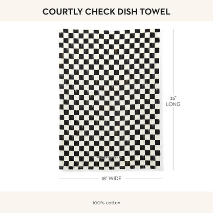 Set of 1 Cotton Dish Towel, Decorative Kitchen Towel, Black-And-White Courtly Check