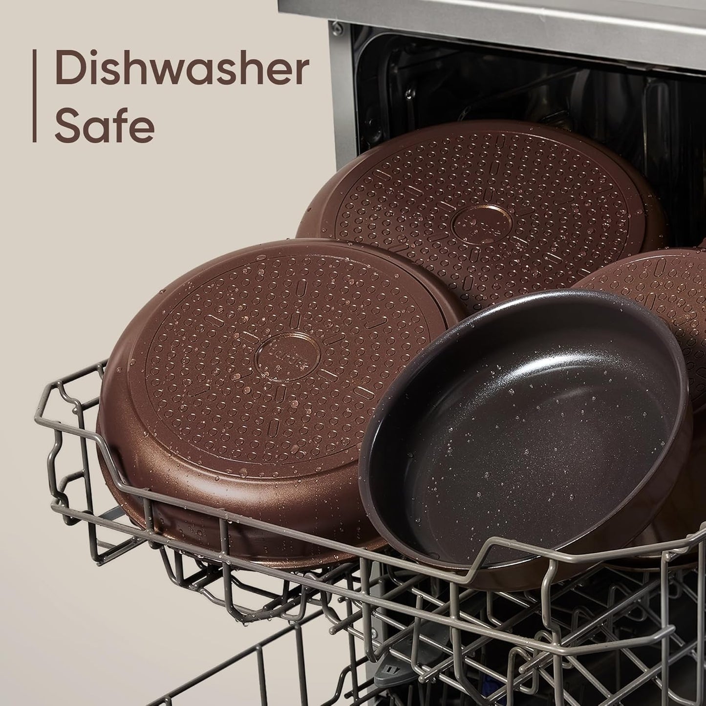 19PCS Ceramic Nonstick Cookware Set, Pots and Pans Set with Detachable Handle, Pfas-Free Non-Toxic, Induction & Oven Safe, Stackable Space-Saving, Dark Choco