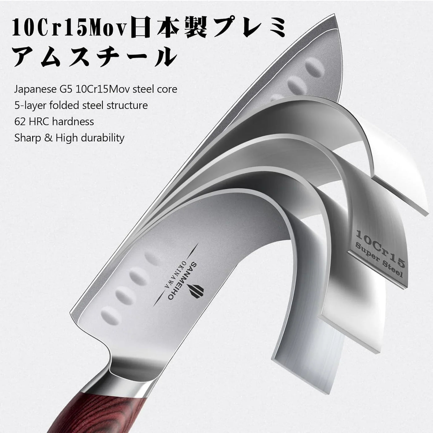 7 Inch Chef Knife, High Carbon Japanese 10Cr15Mov Stainless Steel Santoku Knife, Ultra Sharp Professional Kitchen Cooking Knife with Ergonomic Pakkawood Handle