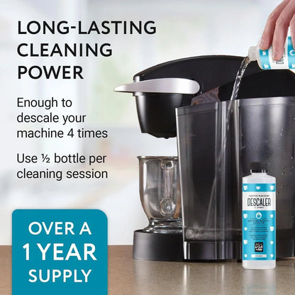 Descaler (2 Pack, 2 Uses per Bottle) - Made in the USA - Universal Descaling Solution for Keurig, Nespresso, Delonghi and All Single Use Coffee and Espresso Machines
