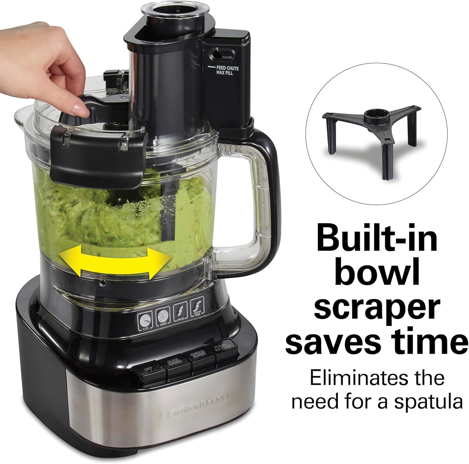 Stack & Snap Food Processor with Bowl Scraper, 10 Cup Capacity, Black, 70822F