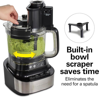 Stack & Snap Food Processor with Bowl Scraper, 10 Cup Capacity, Black, 70822F