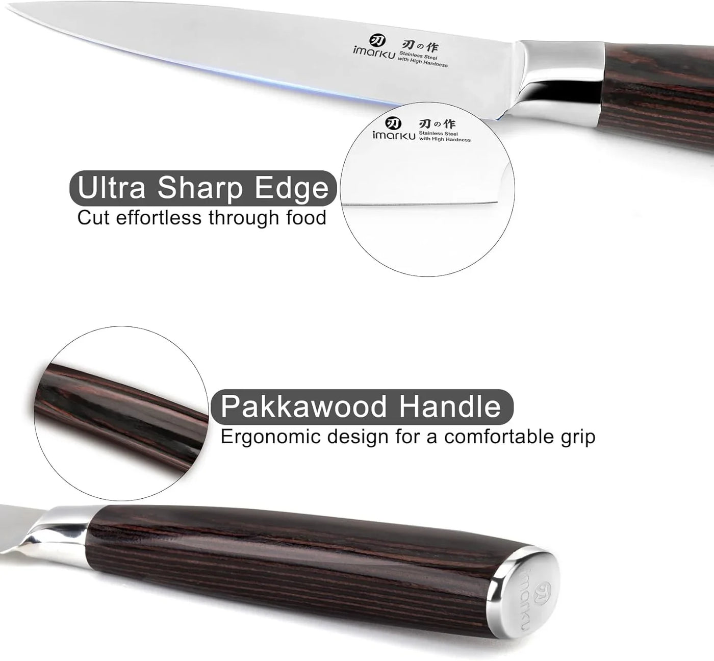Paring Knife - Paring Knives, 3.5 Inch Small Kitchen Knifes - Japanese High Carbon Stainless Steel Fruit Knife, Ergonomic Pakkawood Handle, Ultra Sharp Blade, Unique Gifts for Men and Women