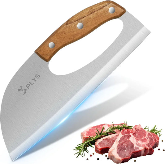 Kitchen Meat Cleaver Knife, Unique Effort Saving Knife Professional Stainless Steel Chef Cooking Knives for Cutting Meat Vegetable Father Mother
