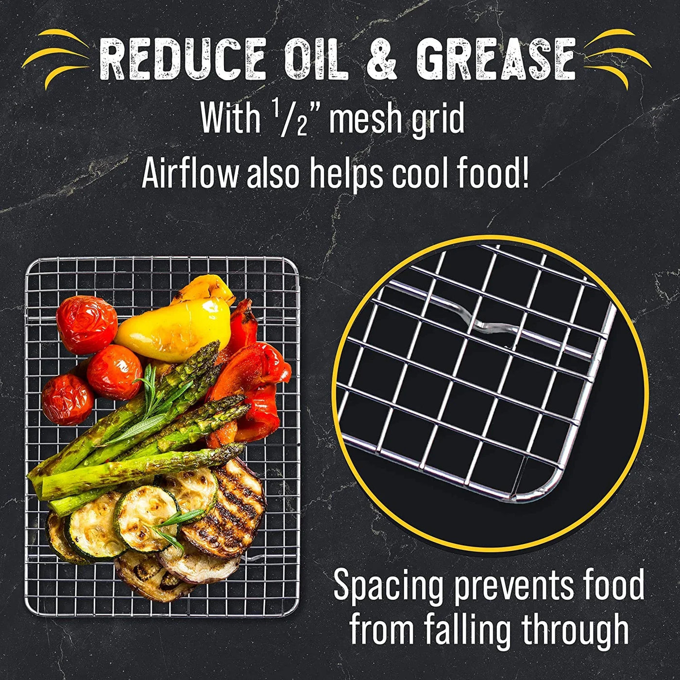 Cooling Rack for Cooking and Baking - 8” X 11 ¾" Set of 2 Stainless Steel, Oven Safe Grid Wire Cookie Cooling Racks