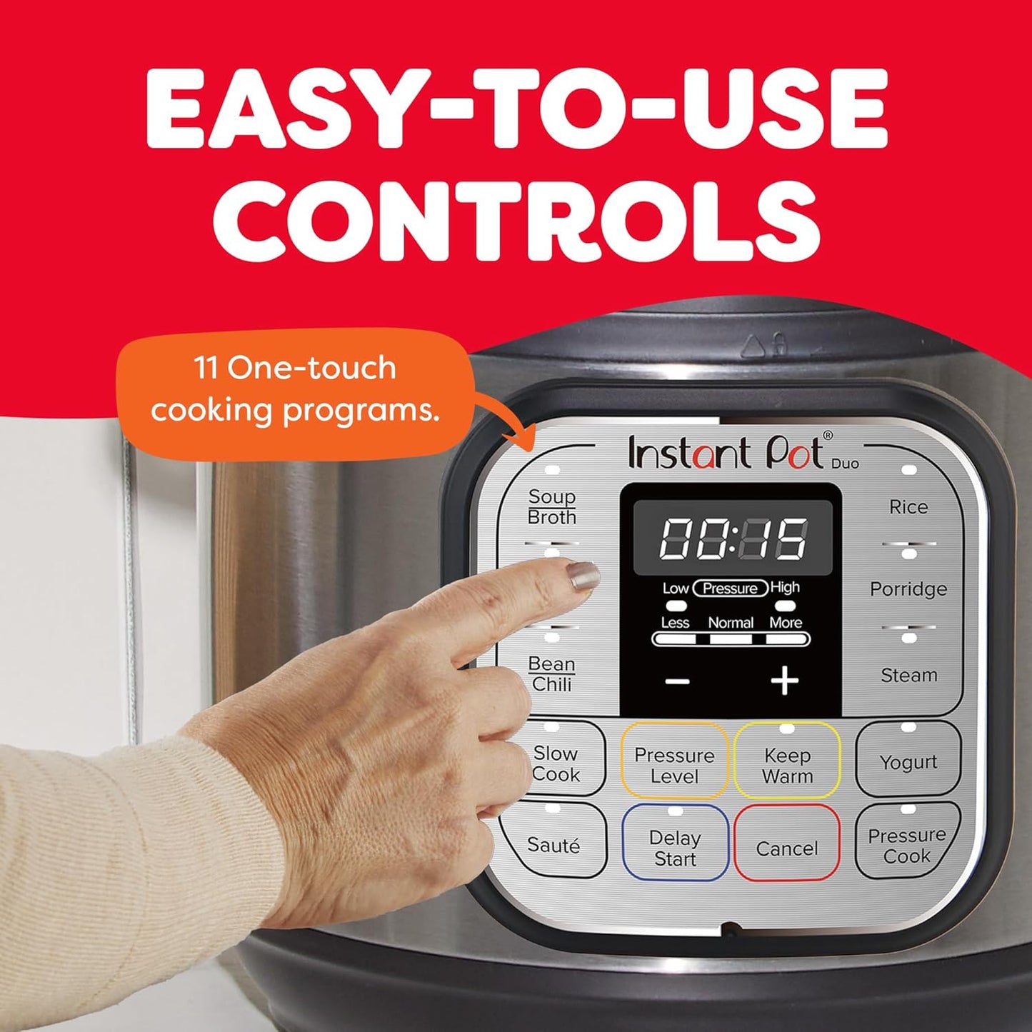 Duo 7-In-1 Mini Electric Pressure Cooker, Slow Rice Cooker, Steamer, Sauté, Yogurt Maker, Warmer & Sterilizer, Includes Free App with over 1900 Recipes, Stainless Steel, 3 Quart