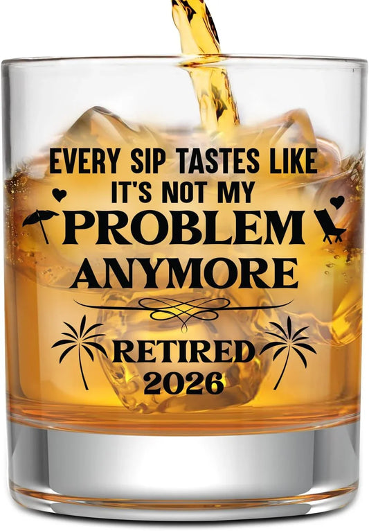 Retirement Gifts for Men 2026 - Coworker Leaving, Goodbye Gift, Farewell Gifts for Coworkers, Friends, Dad, Grandpa - Retirement Gift for Men from Friend, Family, Colleague - Whiskey Glass