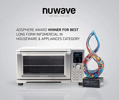 Bravo Air Fryer Toaster Smart Oven, 12-In-1 Countertop Convection, 30-QT XL Capacity, 50°-500°F Temperature Controls, Top and Bottom Heater Adjustments 0%-100%, Brushed Stainless Steel Look