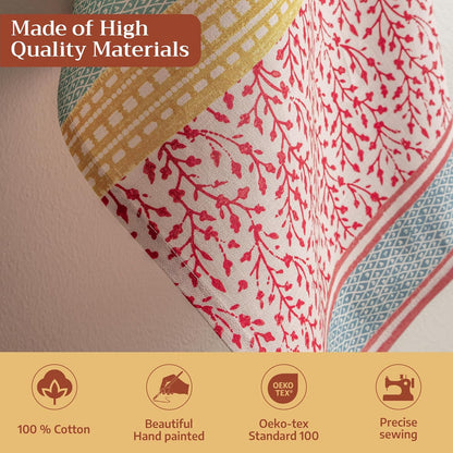 Kitchen Towels Set of 3 100% Cotton 27.50" X 20" Reusable Cloth Tea Dish Towels Absorbent with Hanging Loop for Kitchen Gifts for Mothers Day Spring/Summer (Marquise)