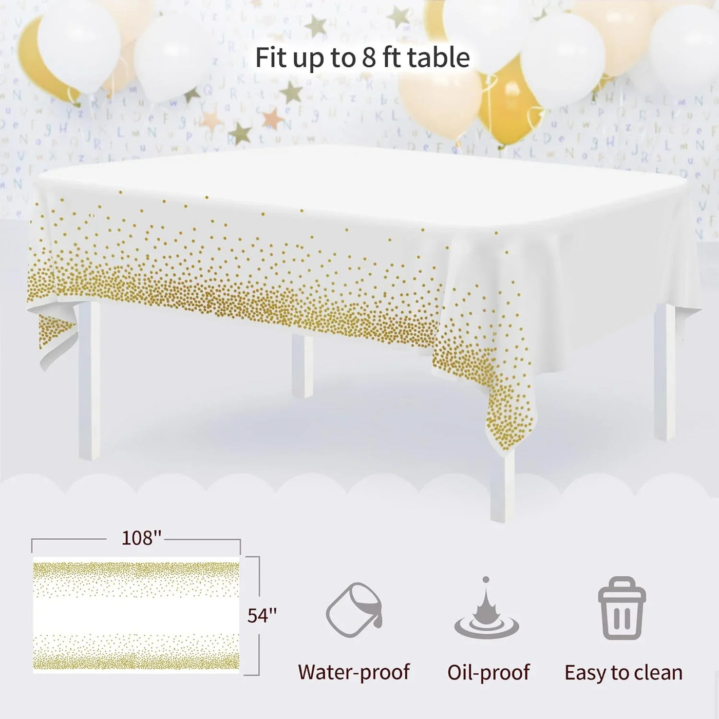 Pack of 10  Cake Stand Set, with 3 X Two-Tier and 3 X Three-Tier Cupcake Stands, 4 X Appetizer Trays, 1 X Tablecloth for Birthday Bridal Baby Shower Party (White)